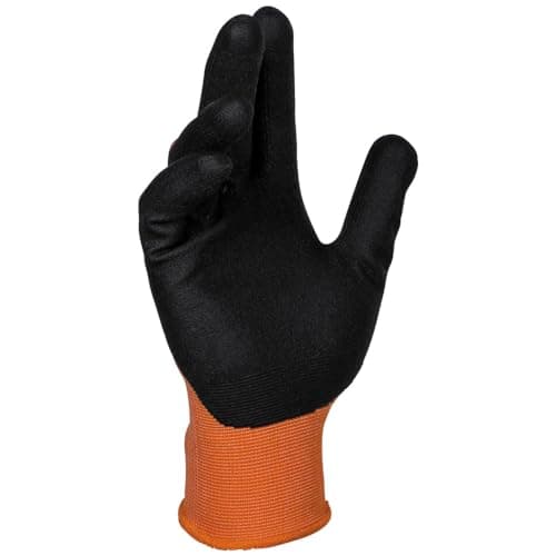 Klein Tools 60581 Work Gloves, Knit Dipped Cut Resistant ANSI A1 Nitrile Coated Gloves, Nylon-Spandex, Touchscreen Capable, Large, 2-Pair