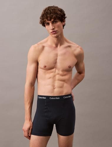 Calvin Klein Men's Cotton Stretch Megapack Boxer Briefs, Black (7 Pack), M thumbnail 2