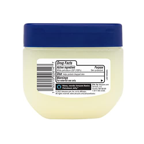 Amazon Basics Petroleum Jelly White Petrolatum Skin Protectant, Moisturizer for Dry Skin Relief, Chapped Lips and Minor Cuts, Unscented, 7.5 oz, 4-Pack (Previously Solimo) thumbnail 3