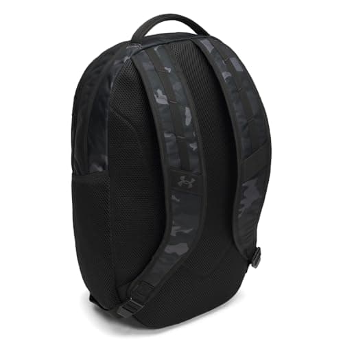 Under Armour Unisex Hustle 6.0 Backpack, (007) Black/Black/Metallic Silver, One Size Fits Most thumbnail 4