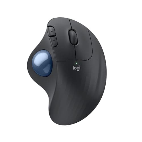 Logitech Ergo M575S Wireless Bluetooth Trackball Mouse - Graphite Blue Ball | Easy thumb control, precise and smooth tracking, Bluetooth and includes Logi Bolt USB receiver, PC Mac compatible