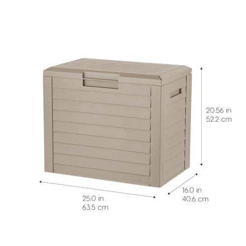 IRIS USA 35 Gallon Outdoor Deck Box, Lockable, Weather-Resistant, Beige thumbnail 3