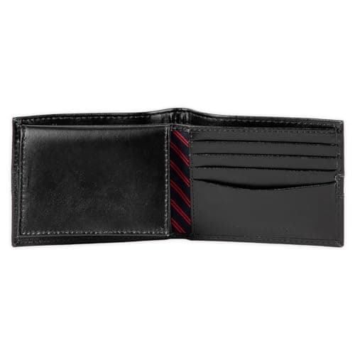 Miniatura de Tommy Hilfiger Men's Leather Wallet – Slim Bifold with 6 Credit Card Pockets and Removable ID Window, Casual Black Ranger, One Size 3