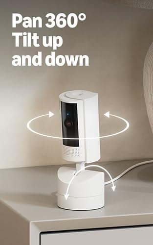 Ring Pan-Tilt Indoor Cam (newest model), See all around your home or business with 360° pan coverage, HD video, plus Two-Way Talk, White thumbnail 3