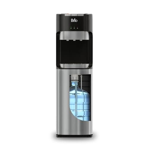 Dispensador de Agua Brio Carga Inferior - 3 Temperaturas, Seguro Niños, Acero Inoxidable