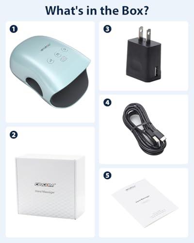 Miniatura de CINCOM Masajeador de Manos con Calor y Compresión (Azul) - Alivia Artritis y Dolor 8