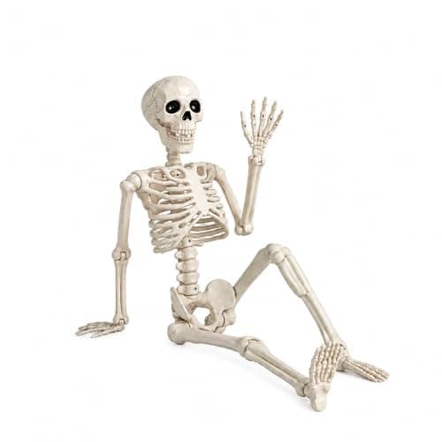 GCNBCNB Halloween Skeleton Decorations,36" Posable Human Skeleton Decorations for Halloween Party Decor, Haunted House Props Indoor Outdoor Decoration