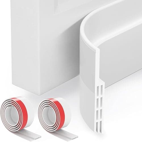 GroTheory 2 Pack Door Draft Stopper, Under Door Sweep for Exterior & Interior Doors, Weather Stripping Door Seal, Garage Window Blocker Noise Cold Air Insulation, Draft Guard White