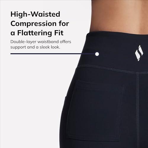 Miniatura de Pantalón Skechers Go Walk Tiro Alto Joy para Mujer – Stretch 4 Vías, Absorbe Humedad, Negro, Talla S 3