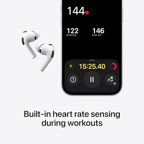 Apple AirPods Pro 3 Wireless Earbuds, Active Noise Cancellation, Live Translation, Heart Rate Sensing, Hearing Aid Feature, Bluetooth Headphones, Spatial Audio, High-Fidelity Sound thumbnail 3