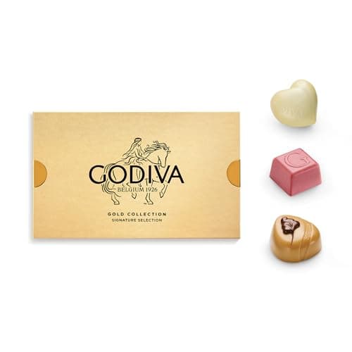 Godiva Gold Assorted Chocolate Gift Box, Belgian Dark and Milk Chocolates with Pralinés, Ganaches & Caramels, Gourmet Gift for Birthdays, Holidays, Kosher, 15 Pc