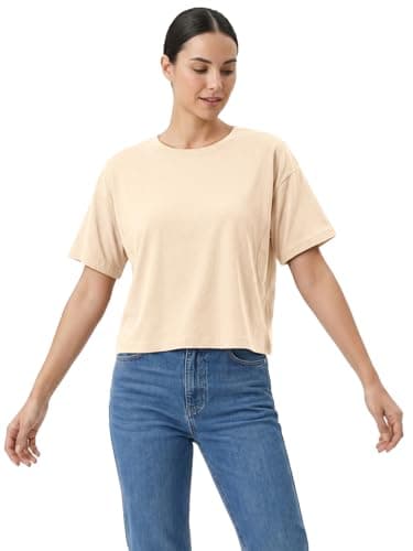 UNCLECAT Womens Cropped Shirts Summer Short Sleeve Crew Neck Crop Tops thumbnail 3