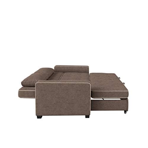 Serta Ainsley 72.6" Convertible Sleeper Sofa, Queen Size, Dreamcoil Comfort, Soft Woven Fabric, Java thumbnail 12