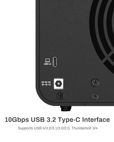 TERRAMASTER D4-320 External Hard Drive Enclosure - 4bay USB 3.2 Gen2 10Gbps Type-C USB Storage Hot Swappable Plug and Play (Diskless) thumbnail 3