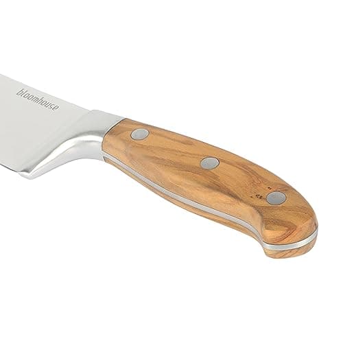 Cuchillo de Chef Bloomhouse: ¡2 Veces Favorito de Oprah! Hoja Alemana y Mango de Olivo Italiano