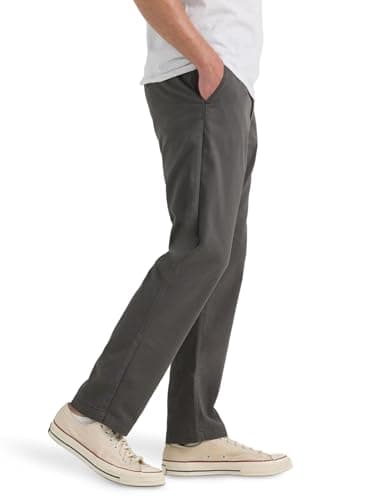 Lee Men's Extreme Motion Flat Front Relaxed Taper Pant Static Gray 34W x 30L thumbnail 3