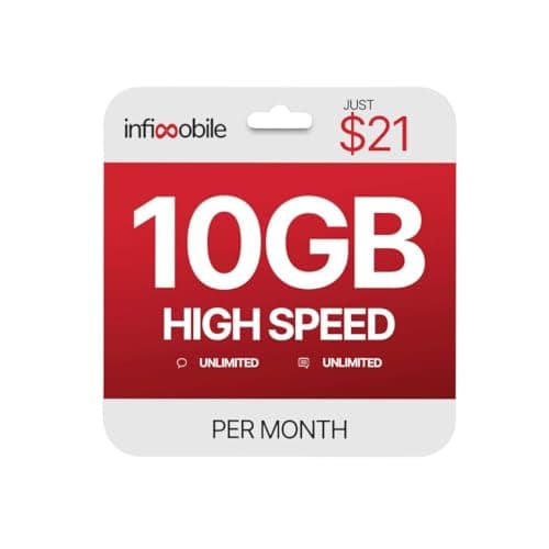 Infimobile Prepaid Unlimited Plan: 6 Months | 10GB High-Speed Data Per Month | Unlimited Data Talk & Text | Prepaid Plan Service SIM Card | Nationwide Coverage | 4G,  thumbnail 6