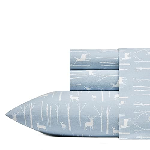 Eddie Bauer - Twin Sheets, Cotton Flannel Bedding Set, Brushed For Extra Softness, Cozy Home Decor (Birch Forest, Twin)