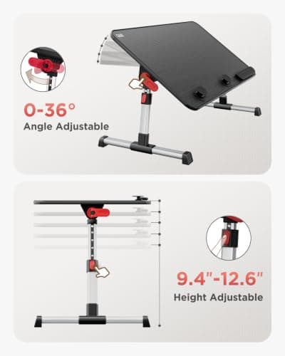 Laptop Desk Table, SAIJI Adjustable Laptop Stand, Portable Lap Desks thumbnail 5