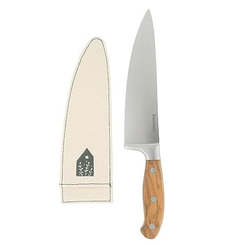 Cuchillo de Chef Bloomhouse: ¡2 Veces Favorito de Oprah! Hoja Alemana y Mango de Olivo Italiano
