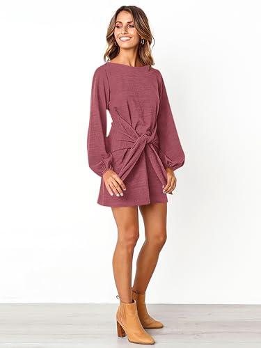 Miniatura de Vestido Corto Elegante PRETTYGARDEN Manga Linterna Tejido 3