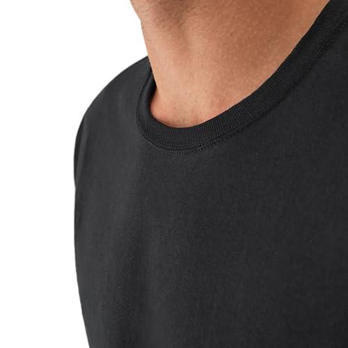 Hanes Mens Cotton, Moisture-wicking Crew Tee Undershirts, Multi-packs, Black/Grey/Blue Assorted - 6 Pack, X-Large US thumbnail 5