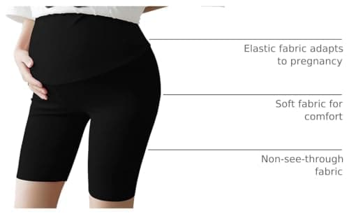 Miniatura de Shorts de Maternidad Walifrey Negros XL con Bolsillos y Soporte Abdominal 4