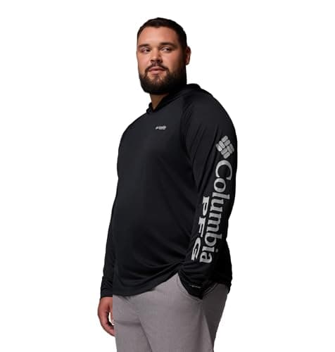 Miniatura de Sudadera de Pesca Columbia PFG Terminal Tackle para Hombre, Manga Larga, Negra con Logo Gris Frío, Mediana 3