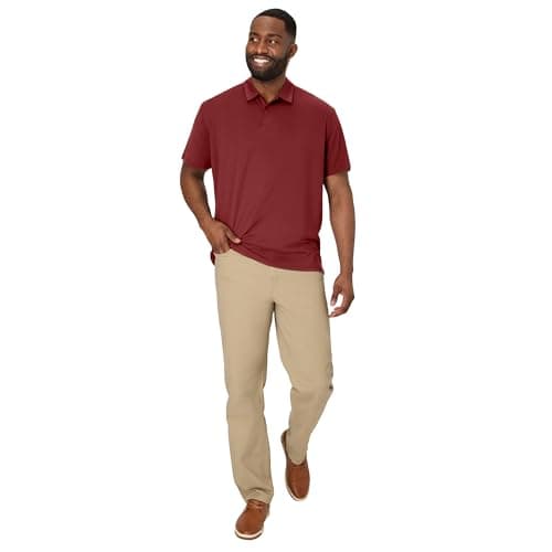 Hanes Men's Moves Performance Polo, Short Sleeve Polo Shirt for Men, Moisture-Wicking