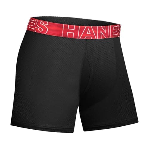 Hanes Boy's Moves Breathable Mesh Boxer Brief Underwear, X-Temp, Moisture-Wicking Boxer Briefs for Boys, 6-Pack thumbnail 3