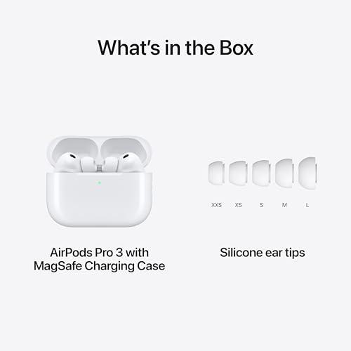 Apple AirPods Pro 3 Wireless Earbuds, Active Noise Cancellation, Live Translation, Heart Rate Sensing, Hearing Aid Feature, Bluetooth Headphones, Spatial Audio, High-Fidelity Sound thumbnail 6