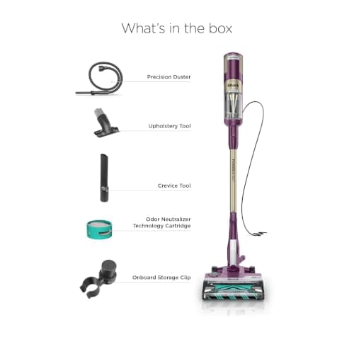 Shark PowerDetect Corded Stick Vacuum, HEPA, Pet Hair, Purple, HZ4001AMZ