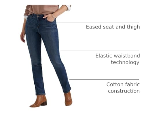 Lee Women's Ultra Lux Comfort with Flex Motion Straight Leg Jean Royal Chakra 10 Long