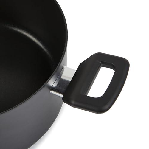 Amazon Basics 10 -Piece Hard Anodized Non-stick Stackable Cookware Pots and Pans Set, Space Saving, Black