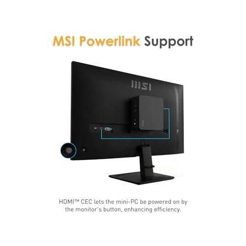 msi PRO MP275 E2 27-inch IPS 1920 x 1080 (FHD) Gaming Office Monitor, 120Hz, Free-Synch, HDMI, DisplayPort, VGA Port, VESA Mountable, Tilt, Speaker, 4-Side Slim Bezel 1ms, Black thumbnail 6