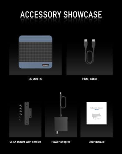 BOSGAME E5 11 Pro Mini PC, AMD Ryzen 5400U 4C/ 8T, Business Home Office PC