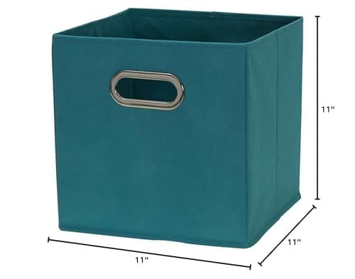 Household Essentials Fabric Storage Cubes 6 Pack – 11x11x11 Foldable Non-Woven Bins with Chipboard Sides & Grommet Handles – Stackable Cube Organizer for Closet, Nursery, Shelf, or thumbnail 9