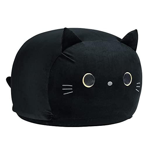 Funda Organizadora de Peluches para Niños | Sillón Puff Gato Negro Grande Sin Relleno