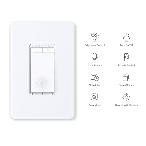 TP-Link Tapo Smart Dimmer Switch, Single Pole, Neutral Wire Required, 2.4GHz Wi-Fi Light Switch Compatible with Alexa and Google Home, UL Certified, No Hub Required, White, Tapo S5 thumbnail 2