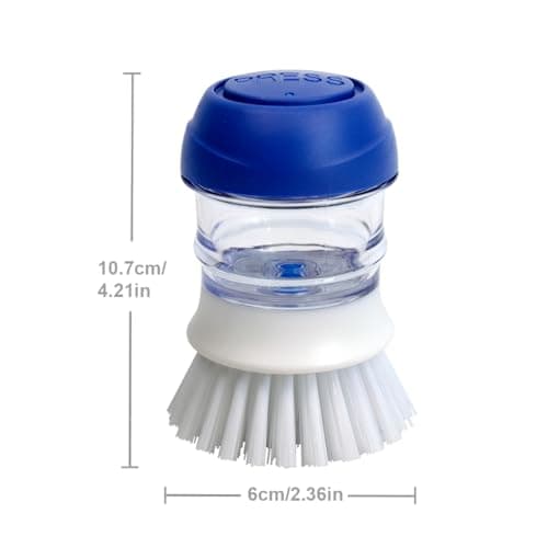 CELOX 2 Pack Dish Brush with Soap Dispenser Soap Dispensing Palm Brush for Cleaning Pots, Dishes thumbnail 6
