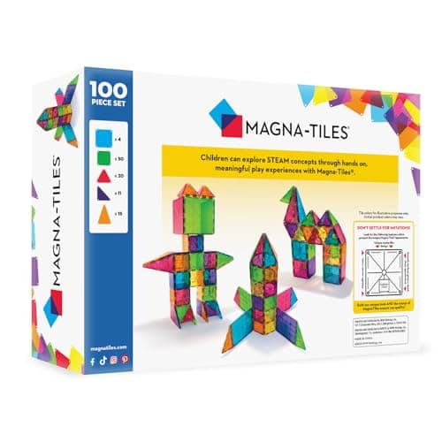 MAGNA-TILES Classic 100-Piece Magnetic Construction Set, The Original Magnetic Building Brand thumbnail 2