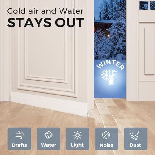 GroTheory 2 Pack Door Draft Stopper, Under Door Sweep for Exterior & Interior Doors, Weather Stripping Door Seal, Garage Window Blocker Noise Cold Air Insulation, Draft Guard White