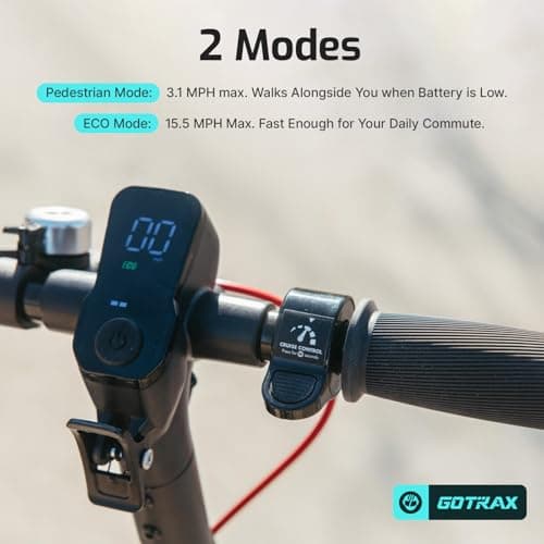 Gotrax Electric Scooter for Adults, Max 12 Mile Range & 15.5Mph by 250W Motor, 8.5" Front Air & Rear Solid Tires, Max Load 220lbs & Big Display with Cruise Control, Foldable EScoot thumbnail 6