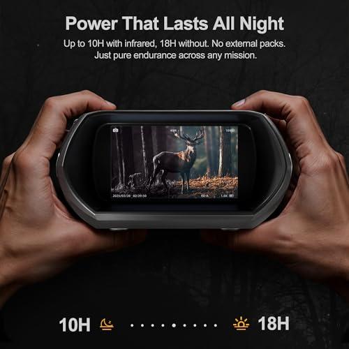 VisioGear Night Vision Binoculars - Night Thunder X3 4K Night Vision Goggles for Adults, AI Color Mode, 2000ft Range, 5000mAh Battery, 32GB Card for Camping & Security thumbnail 6