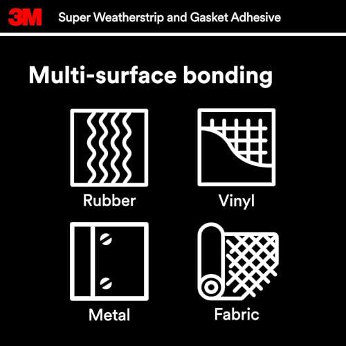 3M Super Weatherstrip and Gasket Adhesive, 08581, Black, 2 fl oz Tube, 1 Per Pack thumbnail 8