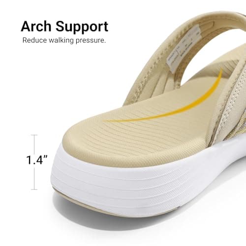 Chanclas DREAM PAIRS con Soporte de Arco para Mujer - Talla 7, Beige