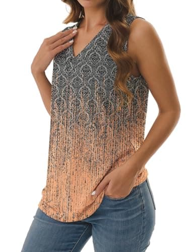 ¡Oferta! Playera GKBK Tie-Dye Cuello V Holgada para Mujer (Rosa Gris, S)