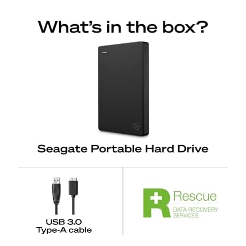 Seagate Portable 2TB External Hard Drive HDD — USB 3.0 for PC, Mac, PlayStation, & Xbox -1-Year Rescue Service (STGX2000400) thumbnail 2