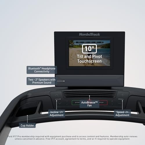 NordicTrack T Series 10 Treadmill with 10" Tilting Touchscreen and Compact Design thumbnail 2
