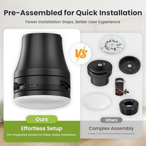 OSTIVE Ceiling Fans with Lights and Remote: 42 Inch Modern Ceiling Fan, Low Profile Flush Mount, Quiet Reversible DC Motor & 3CCT Dimmable LED for Bedroom Living Room Kitchen Indoo thumbnail 4